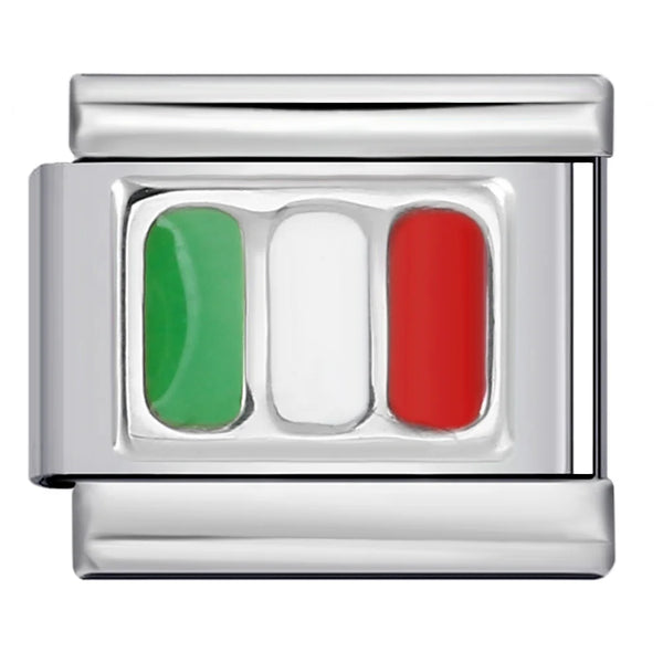 Stainless Steel Italian Flag Italian Charm