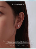 925 Sterling Silver Sakura Cut Screw-back Ear Stud Earrings - 2 Colours