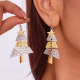 Fashion Splicing Two Colour Christmas Tree Earrings/Necklace