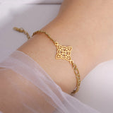 Stainless Steel Celtic Knot Figaro Link Bracelet - 2 Colours