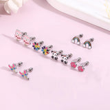 Stainless Steel Screw Back Colourful Earrings - 9 Options
