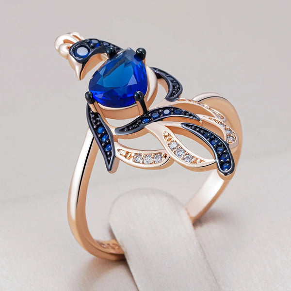 Fashion Blue CZ Bird Ring