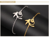 Stainless Steel Hummingbird Flower Bracelet - 6 Options