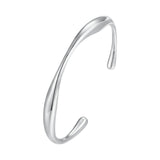 Stainless Steel Minimalist Open Cuff Bangle - 2 Colours