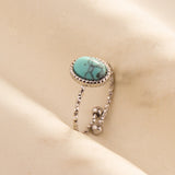 Stainless Steel Turquoise Colour Open Ring - 56 Options