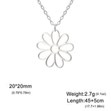 Stainless Steel Hollow Sunflower Necklace - 4 Options