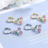 925 Sterling Silver Cherry Hoop Earrings - 2 Colours