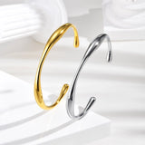 Stainless Steel Minimalist Open Cuff Bangle - 2 Colours