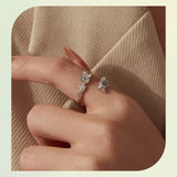 925 Sterling Silver Moss Agate Leaf Stackable Ring - 2 Options