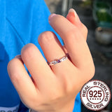 925 Sterling Silver Dainty Purple&White CZ Heart Ring