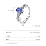 925 Sterling Silver Vintage Style CZ Tanzanite Colour Ring