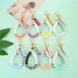 Fashion Silicone Beaded Tassel Keychain - 9 Options