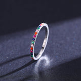 925 Sterling Silver Stackable Slim Eternity Ring - 4 Options
