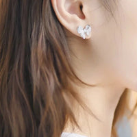 925 Sterling Silver Bow Pattern Stud Earrings