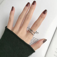 925 Sterling Silver Antique Effect Open Ring