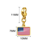 Stainless Steel 10mm Country Flag Charms - 24 Options
