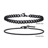 Stainless Steel 2pcs Mixed Link Bracelet Set - 12 Options - 3 Lengths