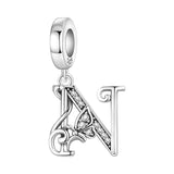 925 Sterling Silver CZ Butterfly/Letter Hanging Charm