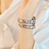 Stainless Steel Round Simple Italian Charm Watch - 4 Colours
