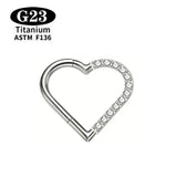 G23 Titanium Heart Nose/Ear Body Hoop - 2 Sizes - 13 Options