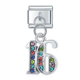 Stainless Steel Birthday Italian Charm - 3 Designs
