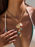 Fashion Ocean Themed Chunky Gold Coloured Necklace