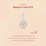 925 Sterling Silver Rose Gold Accent Tree of Life Hanging Charm