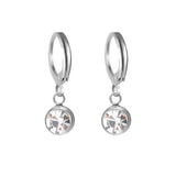 Stainless Steel Birthstone Hoop Earrings - 2 Colours - 12 Options