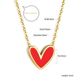 Stainless Steel Heart Shaped Pendant Necklace - 33 Options