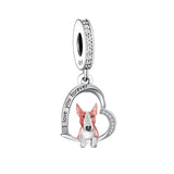 925 Silver Love You Forever Dog Hanging Charm - 33 Options