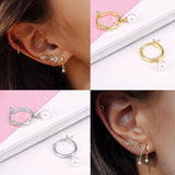 925 Sterling Silver CZ Pearl Earrings - 5 Options