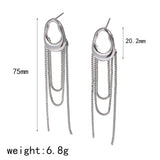 Stainless Steel Tassel Chain Drop Dangle Earrings - 5 Options