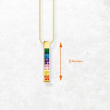 925 Sterling Silver Rainbow CZ Necklace - 2 Options