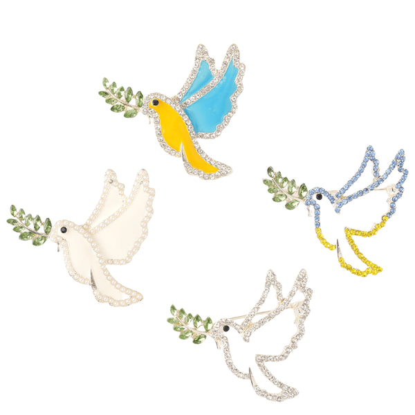 Fashion Dove Enamel Brooch - 4 Options