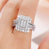 Fashion Bling Rectangle Cubic Zirconia Ring