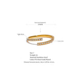 Stainless Steel Cubic Zirconia Open Ring - 2 Colours