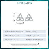 925 Sterling Silver Celtic Trinity Knot CZ Earrings