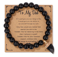 Natural Stone Family Themed Bead Bracelet - 3 sizes - 33 Options