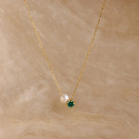 Stainless Steel Imitation Pearl/Birthstone Pendant Necklace - 12 Options
