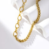 Stainless Steel Asymmetric Gold Colour Necklace - 9 Options