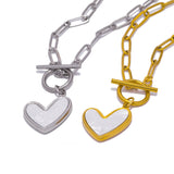 Stainless Steel Heart T Bar Necklace - 2 Colours