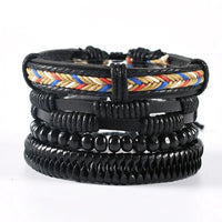 Multi Strand Leather Braided Bracelet - 23 Options