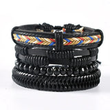 Multi Strand Leather Braided Bracelet - 23 Options