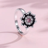 925 Sterling Silver Rotating/Anxiety Flower Ring