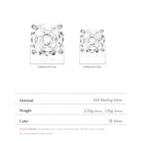 925 Sterling Silver Rose Cut Cubic Zirconia Stud Earrings - 10 Colours