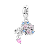 925 Sterling Silver Flower/Leaf Themed Hanging Charm - 25 Options