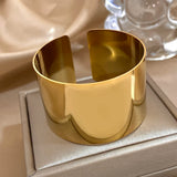Stainless Steel Large Wide Cuff Bangle - 2 Colours