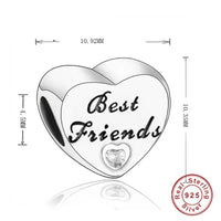 925 Silver Pink CZ Family Heart Charm - 50 Options