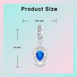 925 Sterling Silver Star Zodiac Sign CZ Hanging Charm - 12 Options