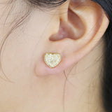 Fashion Micro Pave Cubic Zirconia Heart Earrings - 2 Colours